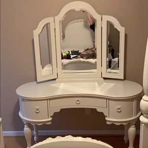 Bedroom set (bed frame, dresser and vanity)